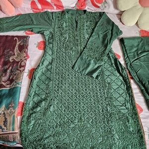 Chic Long Sleeve Green Dress